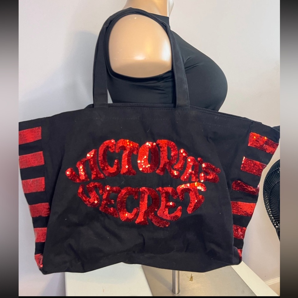 Victoria’s Secret canvas tote with sequins